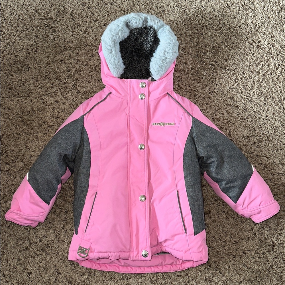 ZeroXposur Pink and Gray Hooded Winter Coat